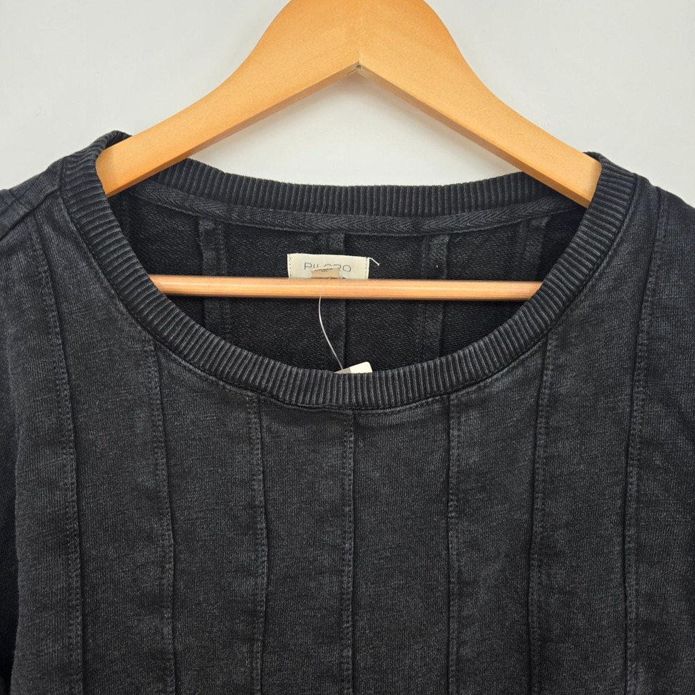 NWT Anthropologie Pilcro Black Cropped Pleated Shirt Womens M 100% Cotton - Picture 5 of 9